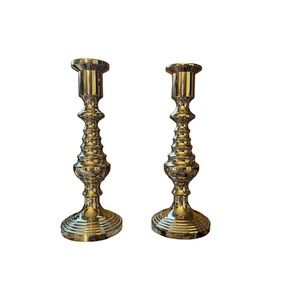 Pair of Vintage Baldwin 7.5" Candle Holders Solid Brass Candlesticks Never Used